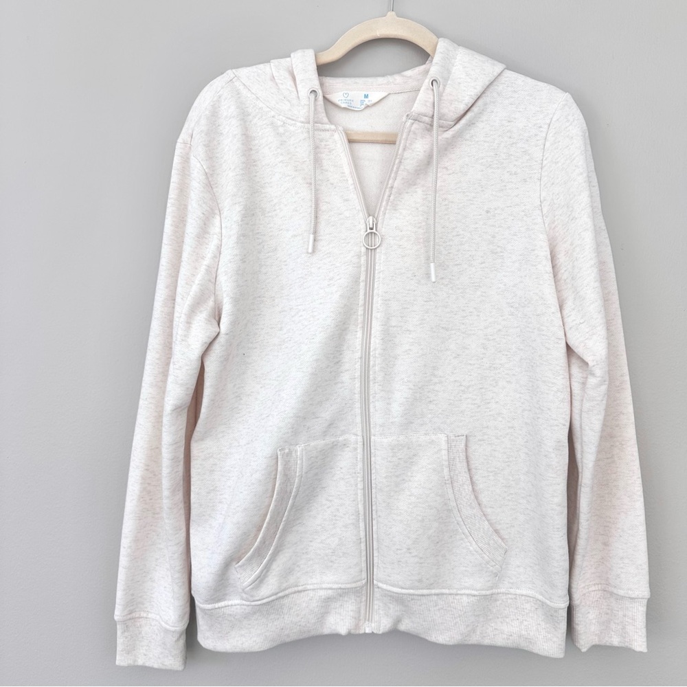 Cream Zip-Up Hoodie